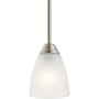 Kichler Jolie Single Light 5" Wide LED Mini Pendant with a Satin Etched Shade Brushed Nickel