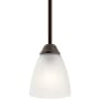 Kichler Jolie Single Light 5" Wide LED Mini Pendant with a Satin Etched Shade Olde Bronze