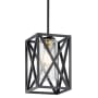 Kichler Moorgate Single Light 8" Wide Mini Pendant with Clear Glass Shade Black