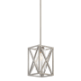 Kichler Moorgate Single Light 8" Wide Mini Pendant with Clear Glass Shade Distressed Antique White