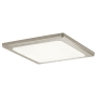 Kichler Zeo 13" Wide Edge Lit LED Flush Mount Square Ceiling Fixture - 3000K Brushed Nickel