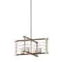 Kichler Lente 4 Light 14" Wide Taper Candle Wood Single Pendant Brushed Nickel