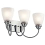Kichler Jolie 3 Light 20" Wide LED Bathroom Vanity Light with Satin Etched Shades Brushed Nickel