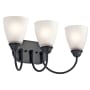 Kichler Jolie 3 Light 20" Wide LED Bathroom Vanity Light with Satin Etched Shades Olde Bronze