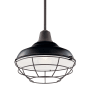 Kichler Pier 13" Wide Single Pendant / Semi-Flush Ceiling Fixture Black