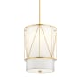 Kichler Birkleigh 12" Wide Single Pendant with Fabric Shade Classic Gold