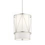 Kichler Birkleigh 12" Wide Single Pendant with Fabric Shade Satin Nickel