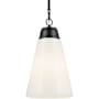 Kichler Marsailli 12" Wide Pendant with Glossy White Opal Glass Shade Black