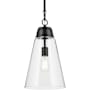 Kichler Marsailli 12" Wide Pendant with Clear Glass Shade Black