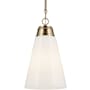 Kichler Marsailli 12" Wide Pendant with Glossy White Opal Glass Shade Champagne Bronze