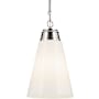 Kichler Marsailli 12" Wide Pendant with Glossy White Opal Glass Shade Polished Nickel