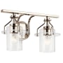 Kichler Everett 2 Light 16" Wide Bathroom Vanity Light Polished Nickel