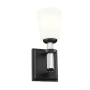 Kichler Rosalind 13" Tall Bathroom Sconce with Frosted Glass Shade Black