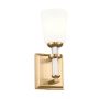 Kichler Rosalind 13" Tall Bathroom Sconce with Frosted Glass Shade Brushed Natural Brass