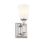 Kichler Rosalind 13" Tall Bathroom Sconce with Frosted Glass Shade Polished Nickel