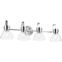 Kichler Farum 4 Light 34" Wide Vanity Light with Clear Glass Shades Chrome