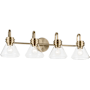 Kichler Farum 4 Light 34" Wide Vanity Light with Clear Glass Shades Champagne Bronze