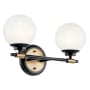 Kichler Benno 2 Light 15" Wide Vanity Light Black / Champagne Bronze