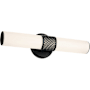 Kichler Sashi 18" Wide LED Bath Bar with White Glass Shade Black