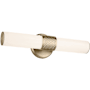 Kichler Sashi 18" Wide LED Bath Bar with White Glass Shade Champagne Bronze