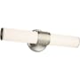 Kichler Sashi 18" Wide LED Bath Bar with White Glass Shade Brushed Nickel