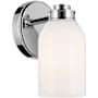 Kichler Shae 8" Tall Bathroom Sconce with Glossy White Opal Glass Shade Chrome