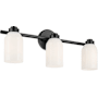 Kichler Shae 3 Light 24" Wide Vanity Light with Glossy White Opal Glass Shades Black