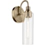 Kichler Kavi 13" Tall Bathroom Sconce with Clear Glass Shade Champagne Bronze
