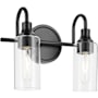 Kichler Kavi 2 Light 13" Wide Vanity Light with Clear Glass Shades Black