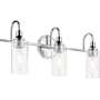 Kichler Kavi 3 Light 23" Wide Vanity Light with Clear Glass Shades Chrome