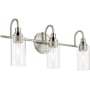 Kichler Kavi 3 Light 23" Wide Vanity Light with Clear Glass Shades Brushed Nickel