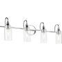 Kichler Kavi 4 Light 32" Wide Vanity Light with Clear Glass Shades Chrome