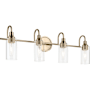 Kichler Kavi 4 Light 32" Wide Vanity Light with Clear Glass Shades Champagne Bronze
