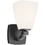 Kichler Marant 10" Tall Bathroom Sconce with Opal Glass Shade Black
