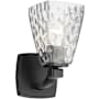 Kichler Marant 10" Tall Bathroom Sconce with Clear Water Glass Shade Black