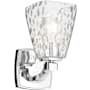 Kichler Marant 10" Tall Bathroom Sconce with Clear Water Glass Shade Chrome