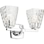 Kichler Marant 2 Light 14" Wide Vanity Light with Clear Water Glass Shades Chrome