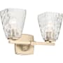 Kichler Marant 2 Light 14" Wide Vanity Light with Clear Water Glass Shades Champagne Bronze