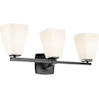 Kichler Marant 3 Light 24" Wide Vanity Light with Opal Glass Shades Black
