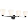Kichler Marant 4 Light 33" Wide Vanity Light with Opal Glass Shades Black