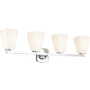 Kichler Marant 4 Light 33" Wide Vanity Light with Opal Glass Shades Chrome