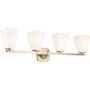 Kichler Marant 4 Light 33" Wide Vanity Light with Opal Glass Shades Champagne Bronze