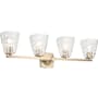 Kichler Marant 4 Light 33" Wide Vanity Light with Clear Water Glass Shades Champagne Bronze