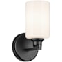 Kichler Gioe 10" Tall Bathroom Sconce with Opal Glass Shade Black
