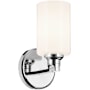 Kichler Gioe 10" Tall Bathroom Sconce with Opal Glass Shade Chrome