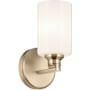 Kichler Gioe 10" Tall Bathroom Sconce with Opal Glass Shade Champagne Bronze