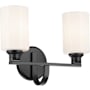 Kichler Gioe 2 Light 14" Wide Vanity Light with Opal Glass Shades Black