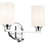 Kichler Gioe 2 Light 14" Wide Vanity Light with Opal Glass Shades Chrome