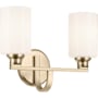 Kichler Gioe 2 Light 14" Wide Vanity Light with Opal Glass Shades Champagne Bronze