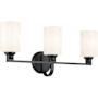 Kichler Gioe 3 Light 24" Wide Vanity Light with Opal Glass Shades Black